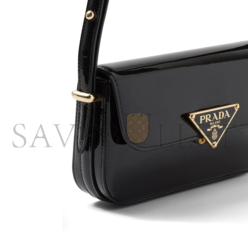 PRADA LOGO-PLAQUE LEATHER SHOULDER BAG 1BD339 (20.5*10.5*4cm) 